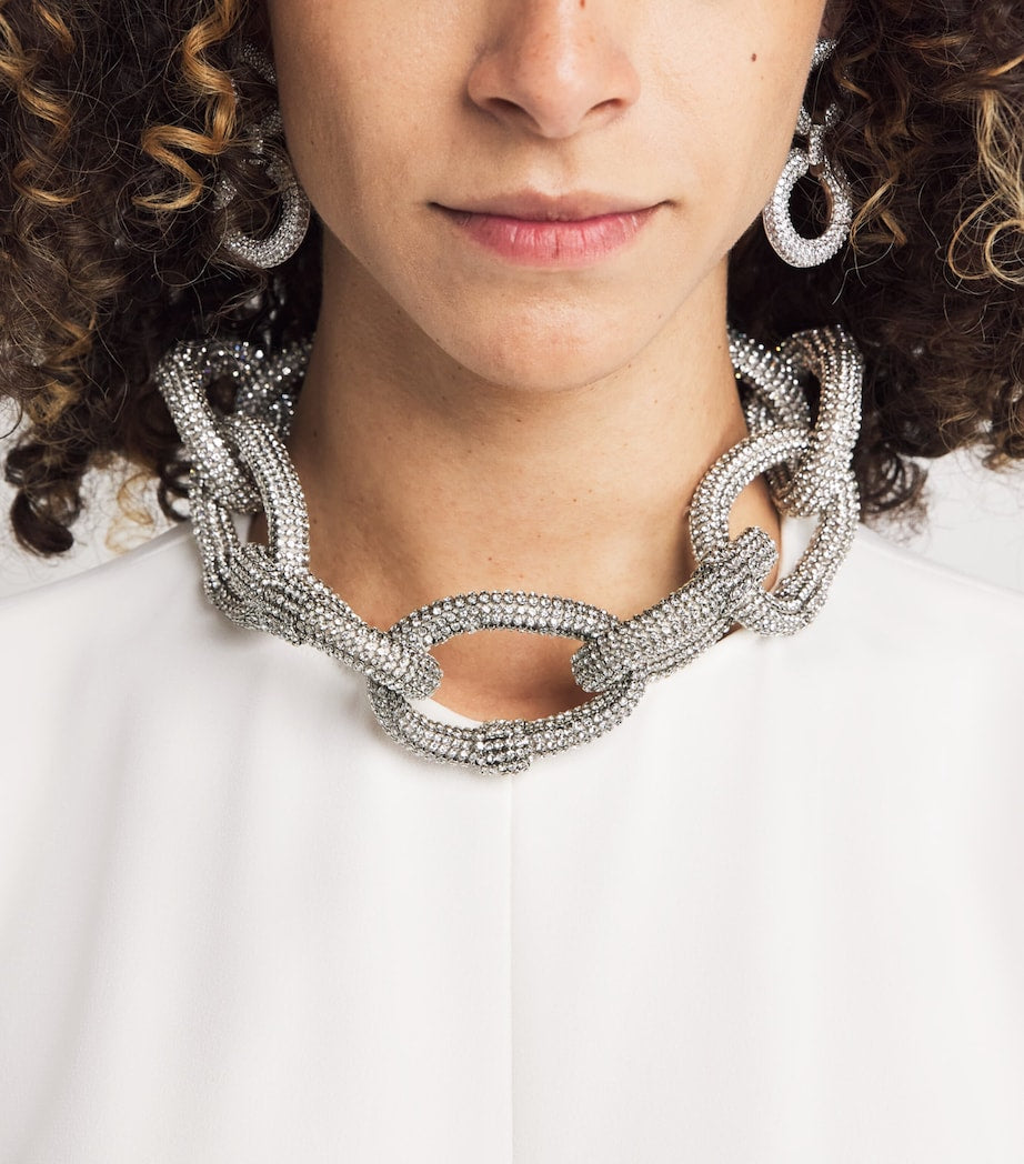 Stella McCartney White Satin Crystal Embellished Jumpsuit