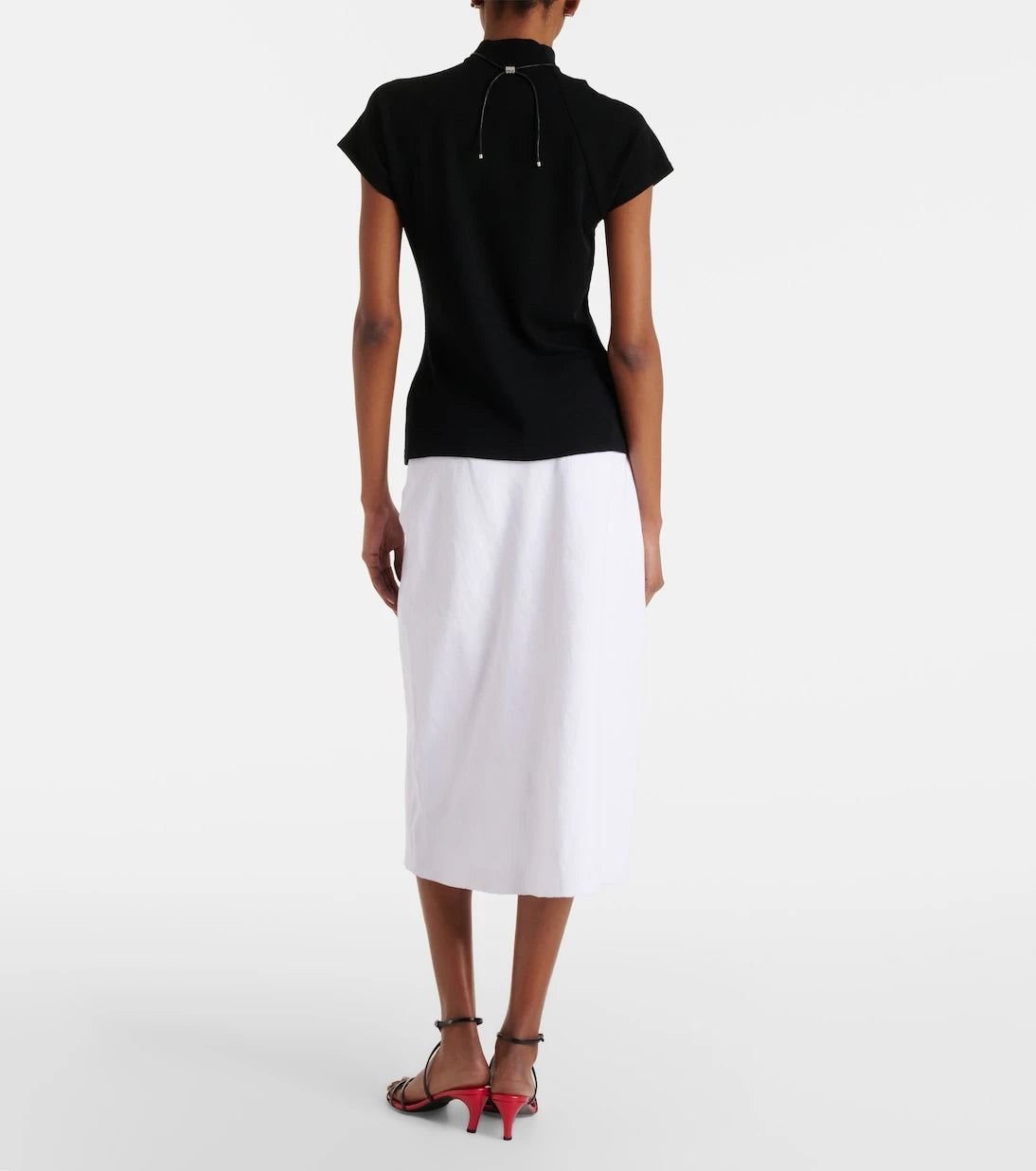 Vince - Easy linen-blend midi skirt