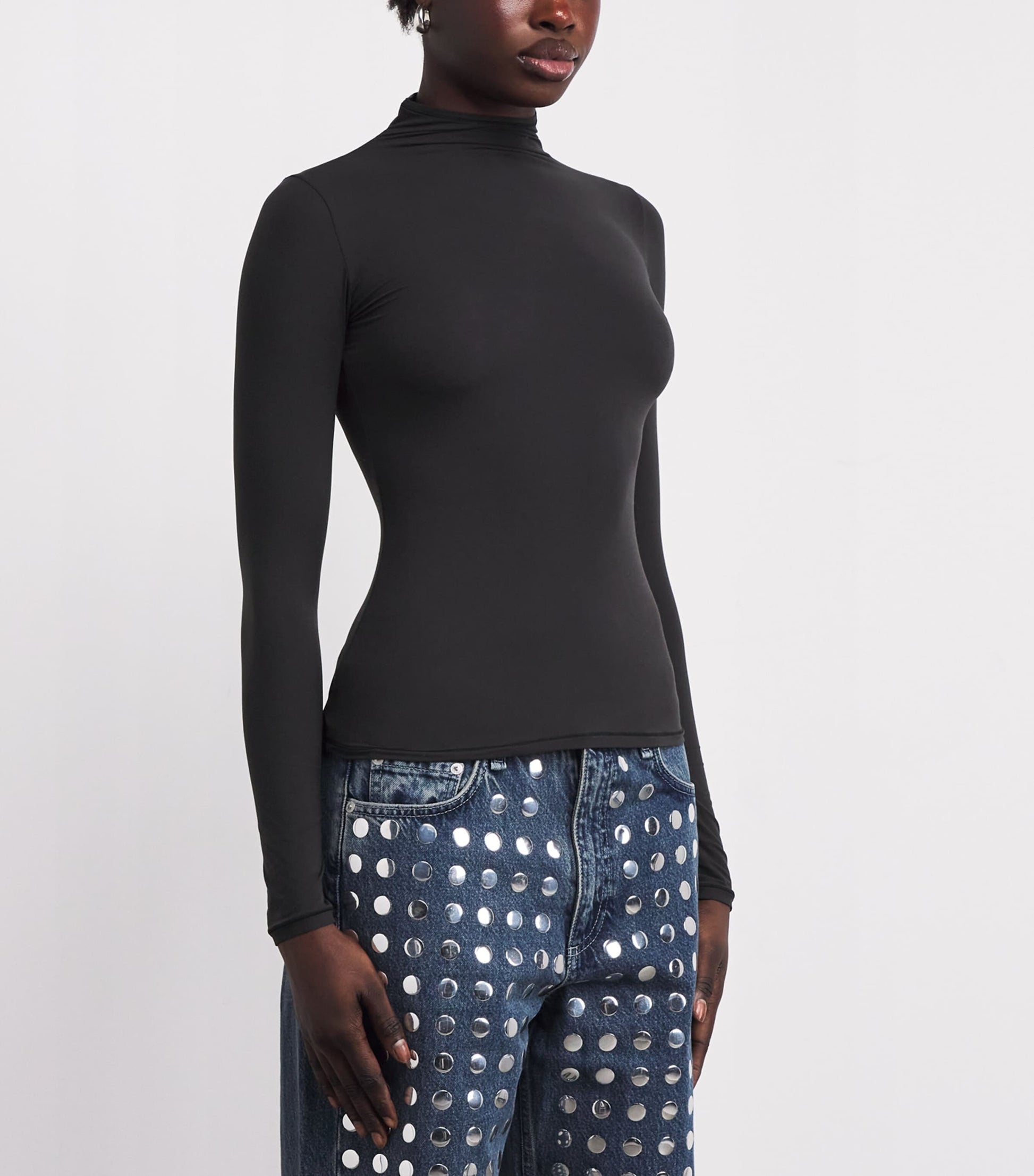 Skims Black Fits Everyone Rollneck Top