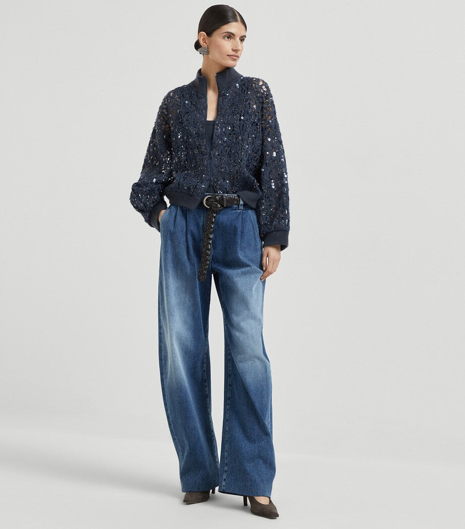 Brunello Cucinelli Blue Stretch-Cotton Scoop-Neck Tank Top