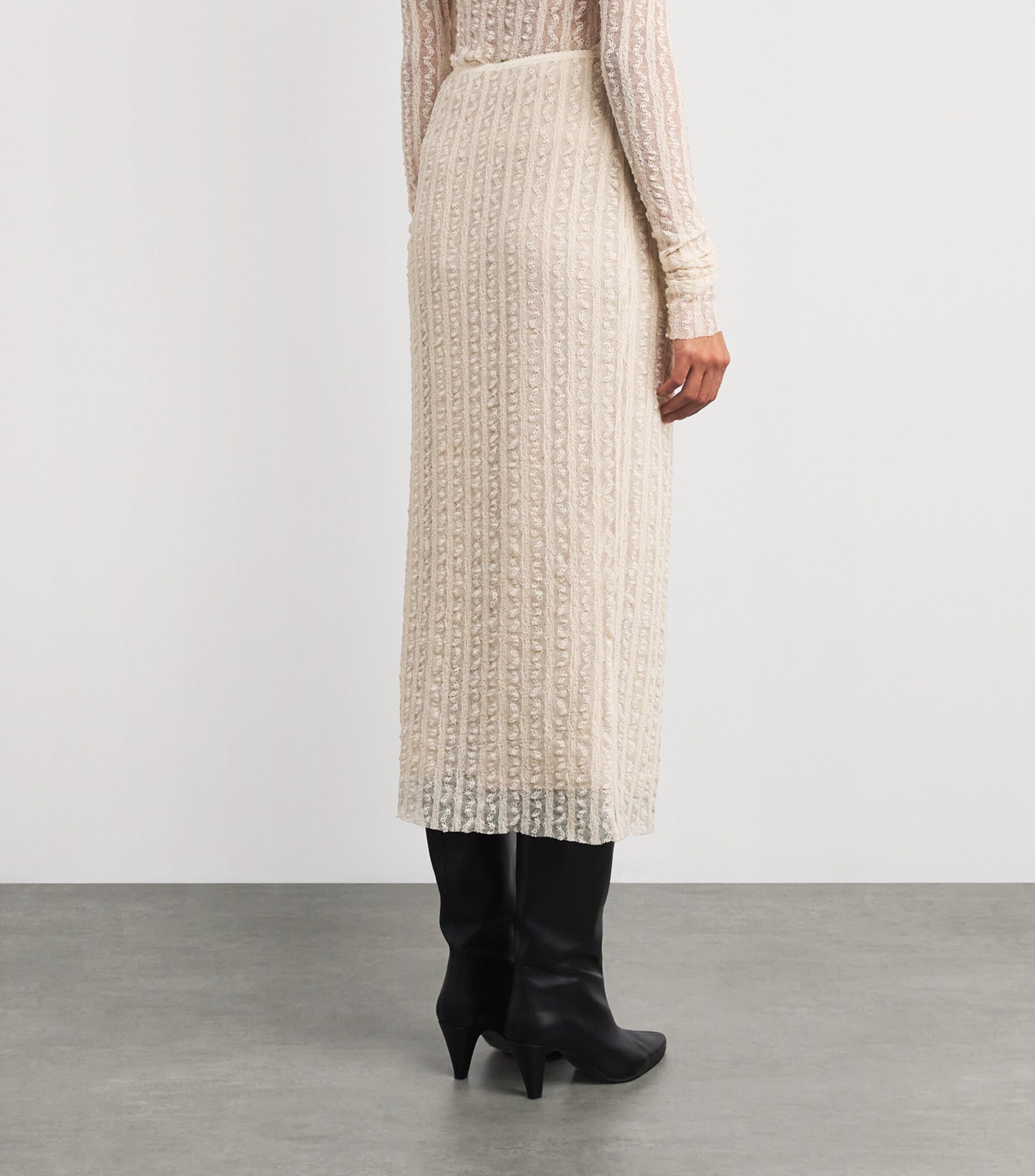 MAX&Co. White Lace Midi Skirt