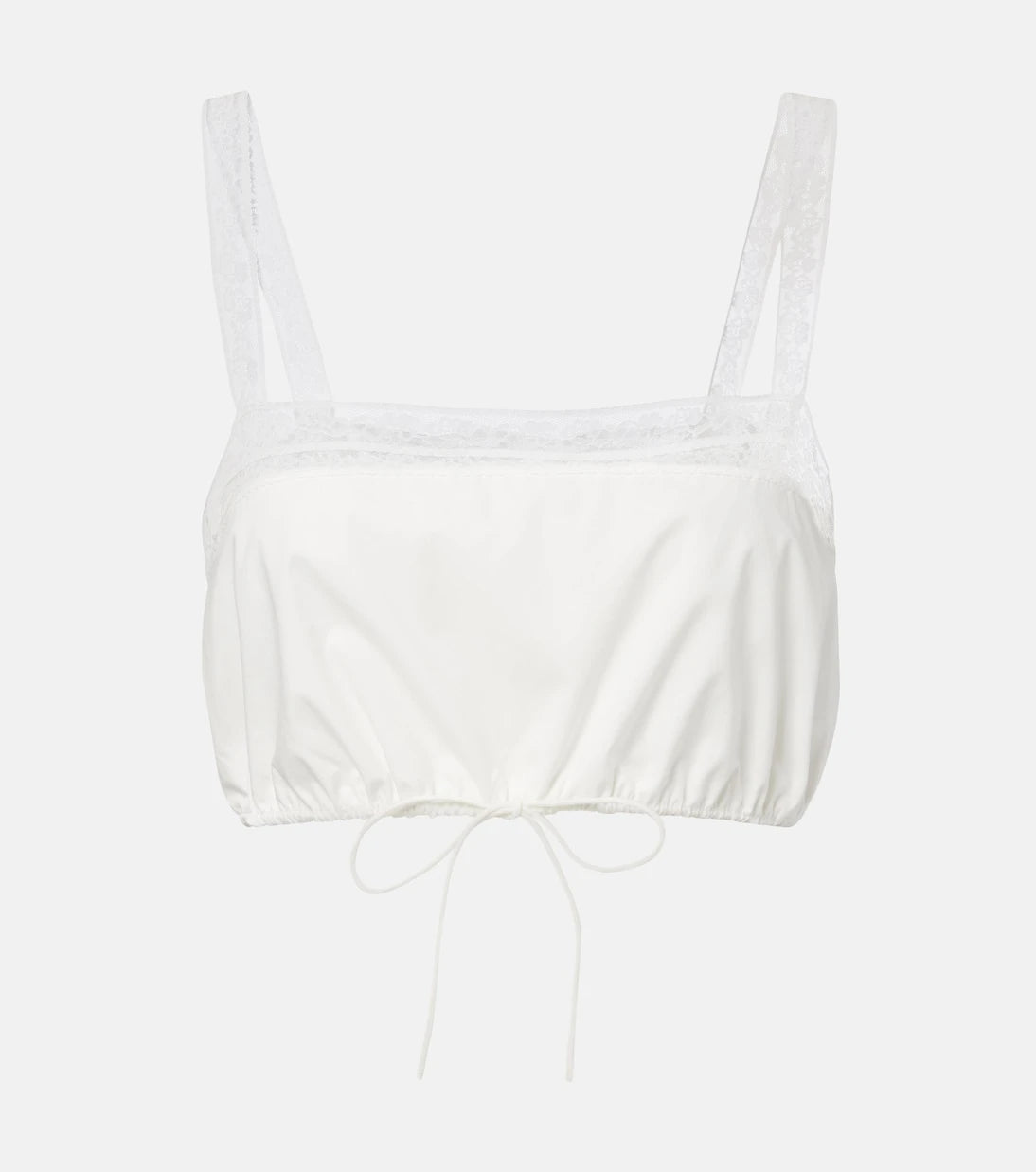 Faithfull - Renee lace-trimmed cotton crop top