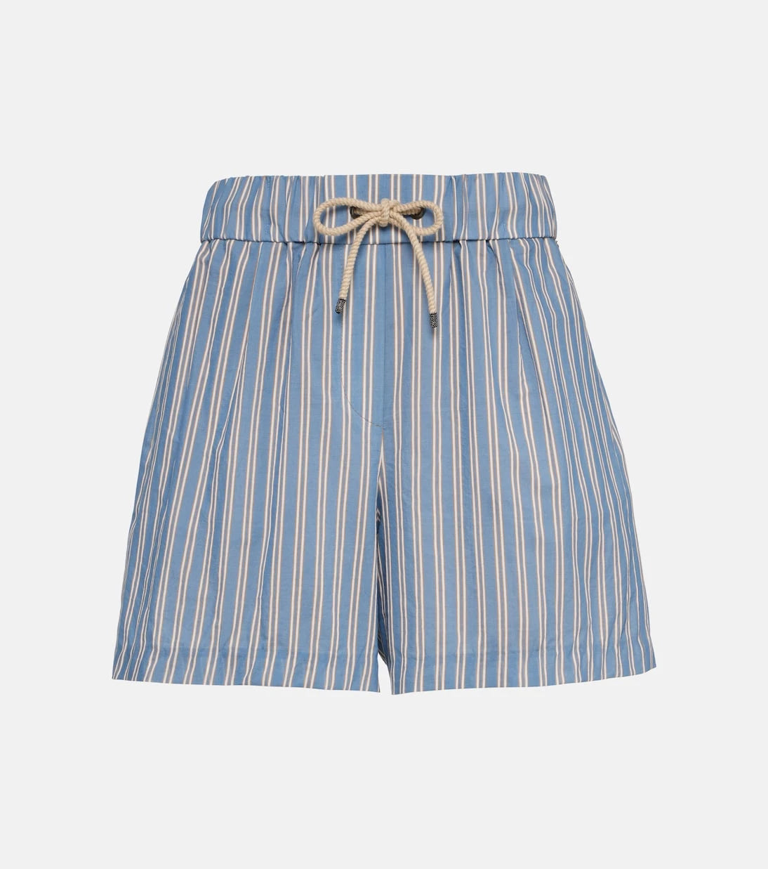 Brunello Cucinelli - Striped cotton and silk shorts
