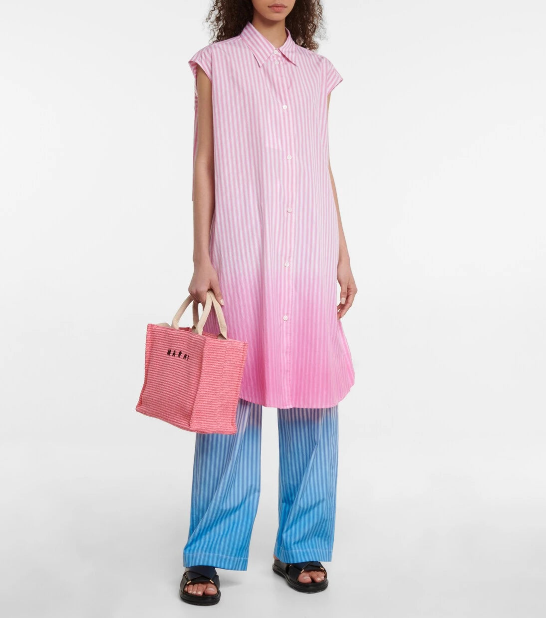 Marni - Striped cotton poplin shirt dress