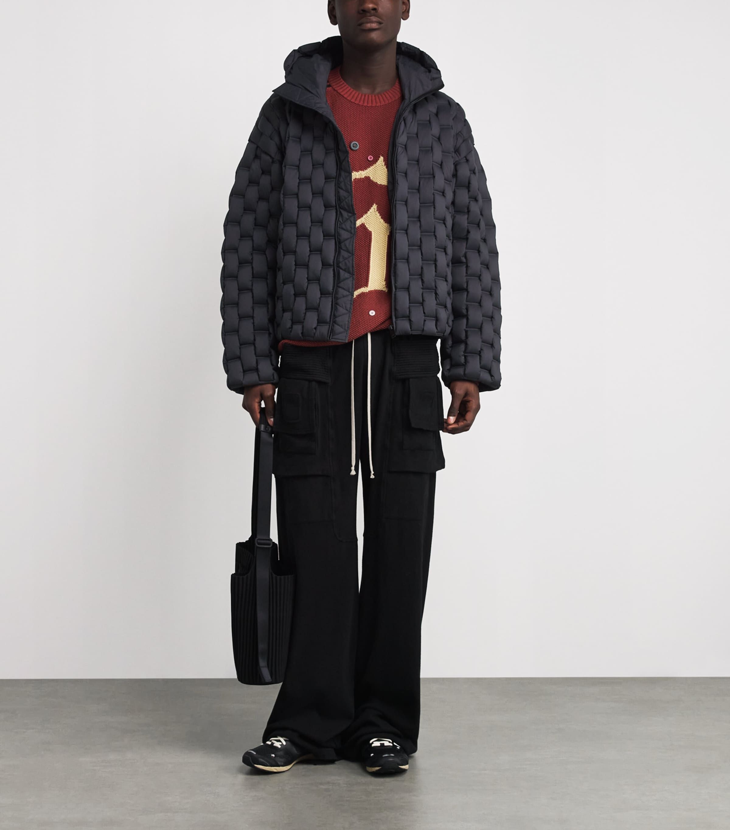 Raxxy Black 3D Down-Filled Woven Puffer Jacket