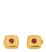 Gold-Plated and Garnet Graffiato Cufflinks