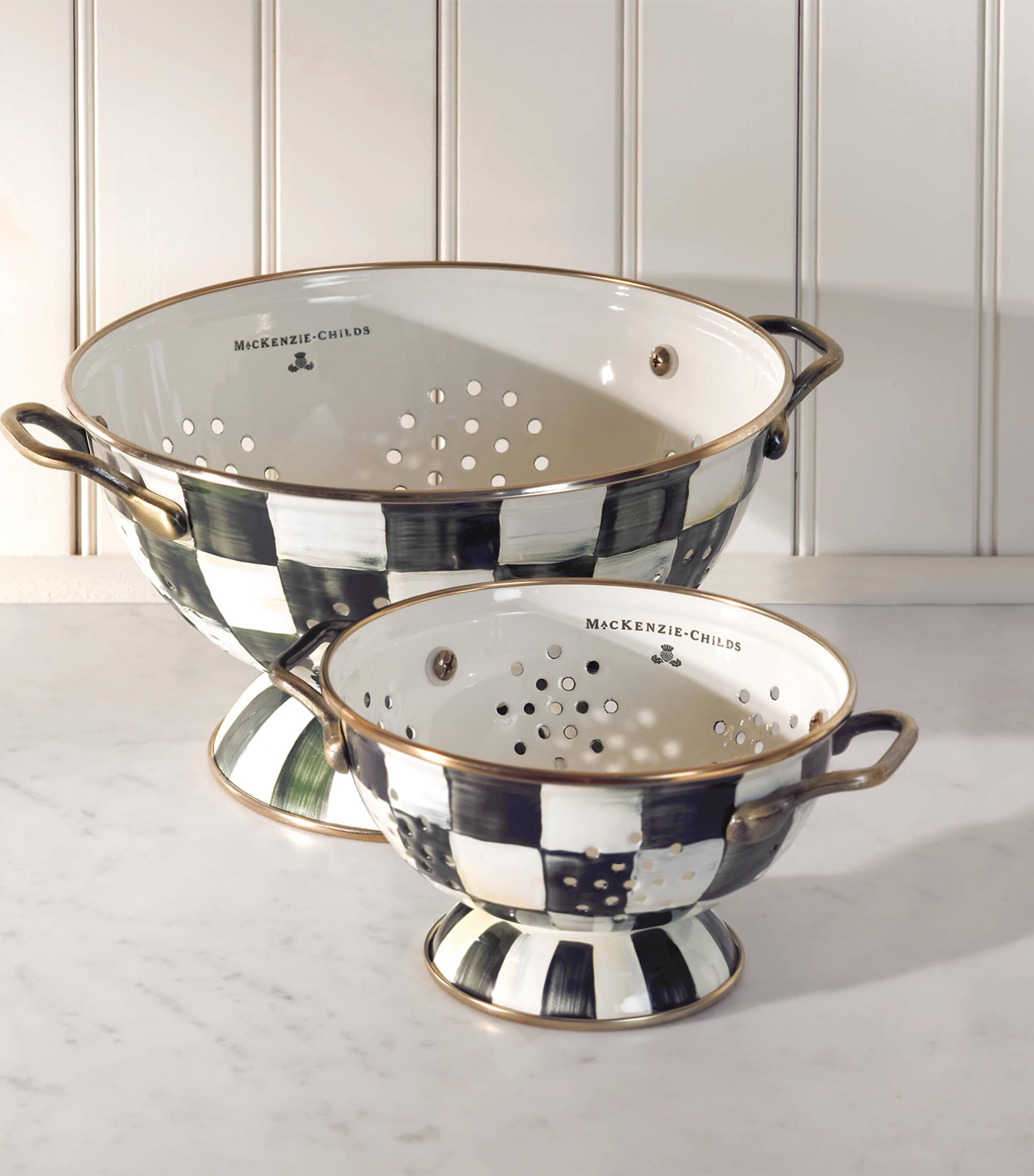 Courtly Check Enamel Colander