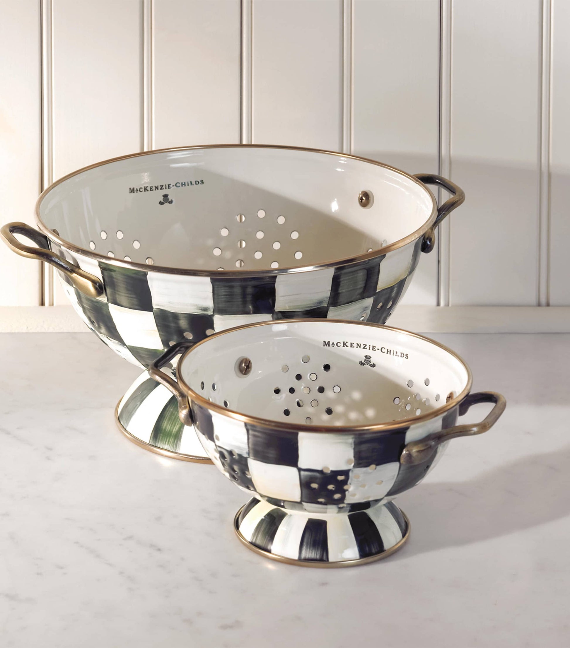 Courtly Check Enamel Colander