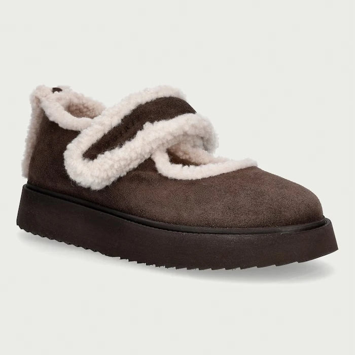 Inuikii Süet Shearling M.J. Balerinler