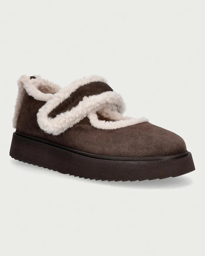 Inuikii Süet Shearling M.J. Balerinler