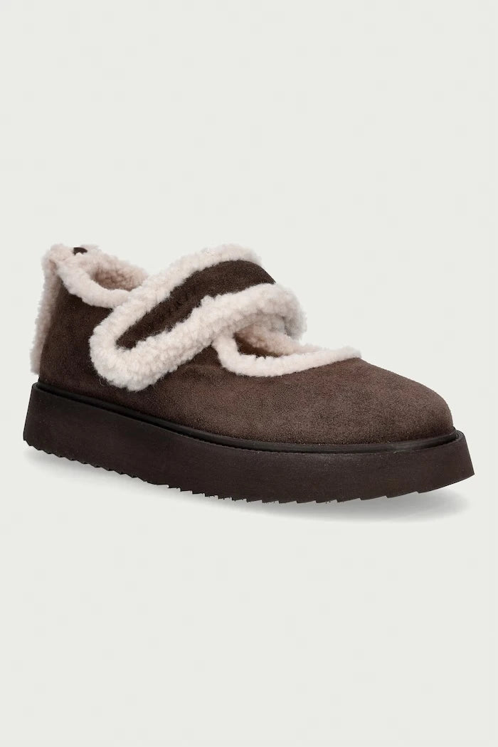 Inuikii Süet Shearling M.J. Balerinler