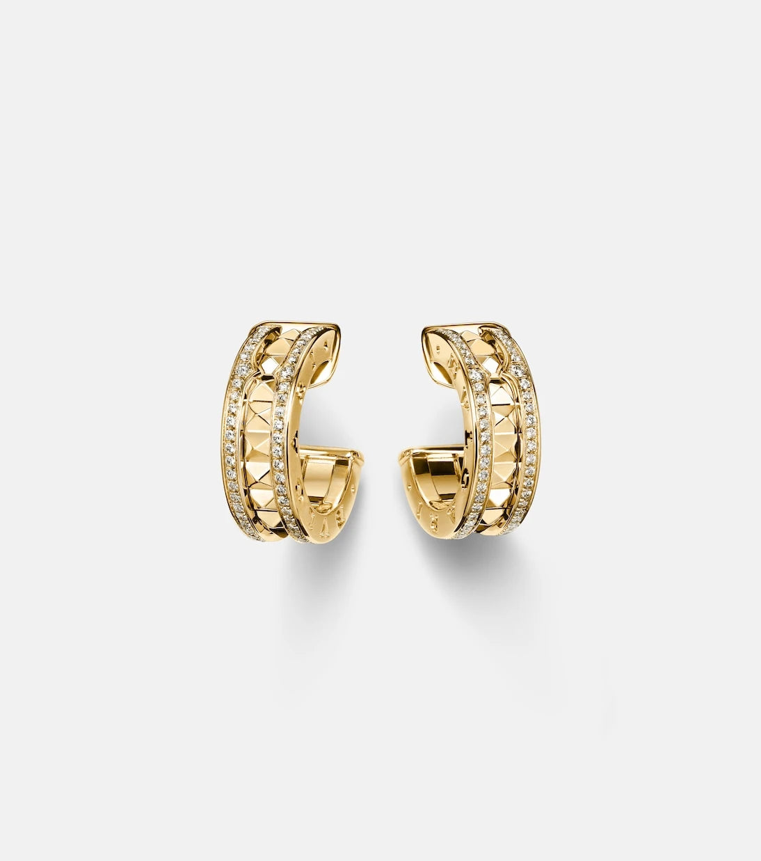 Bvlgari - B.zero1 18kt gold hoop earrings with diamonds