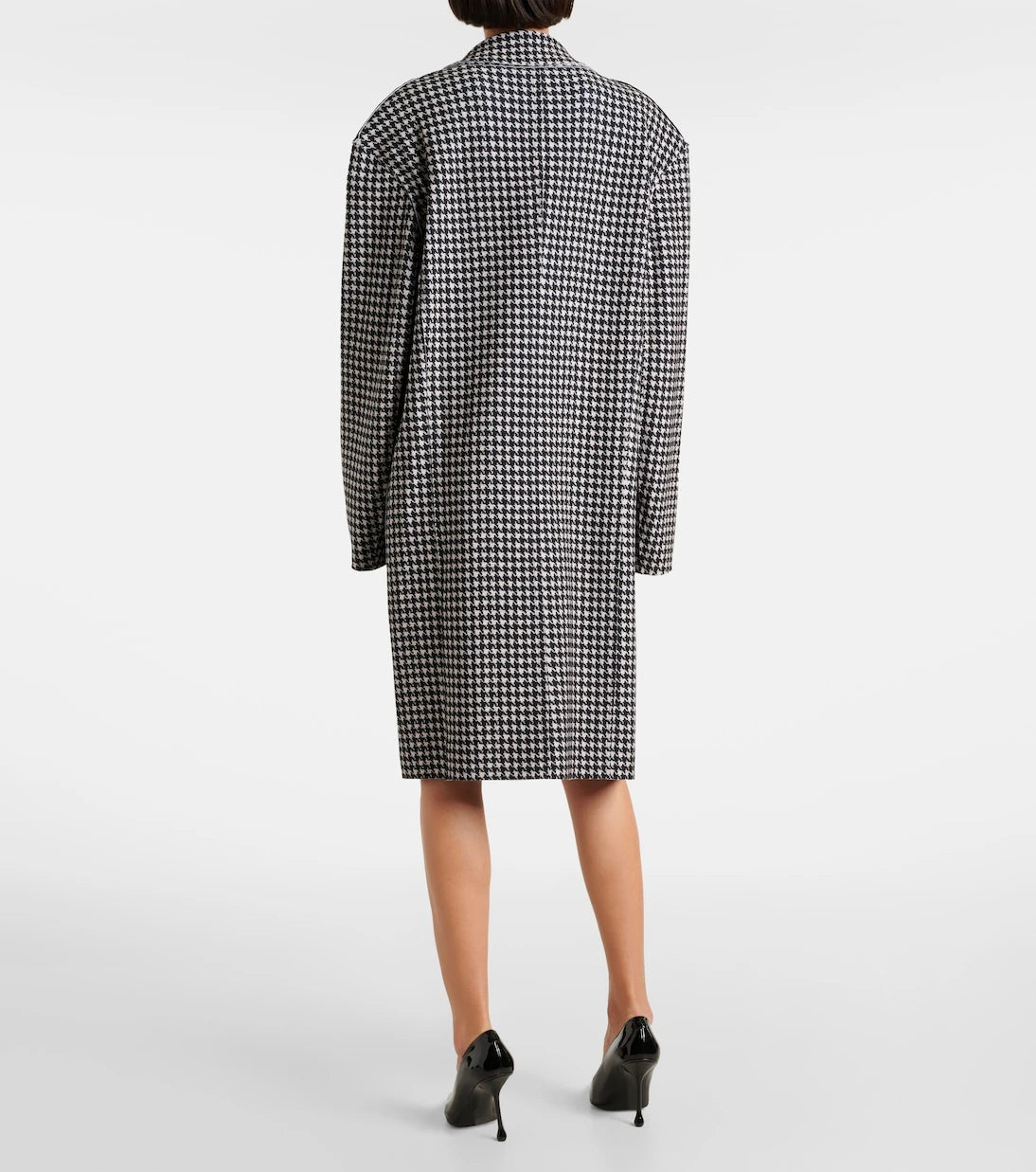 Norma Kamali - Double-breasted houndstooth coat