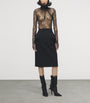 McQueen Black Wool-Blend Midi Skirt