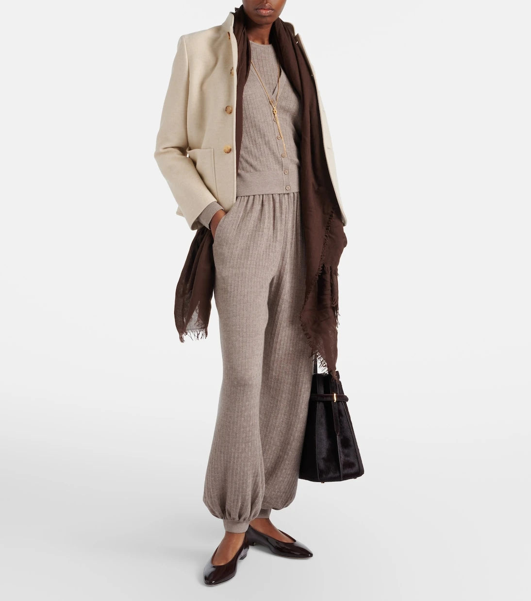 Loro Piana - سويتر كشمير وحرير مابل