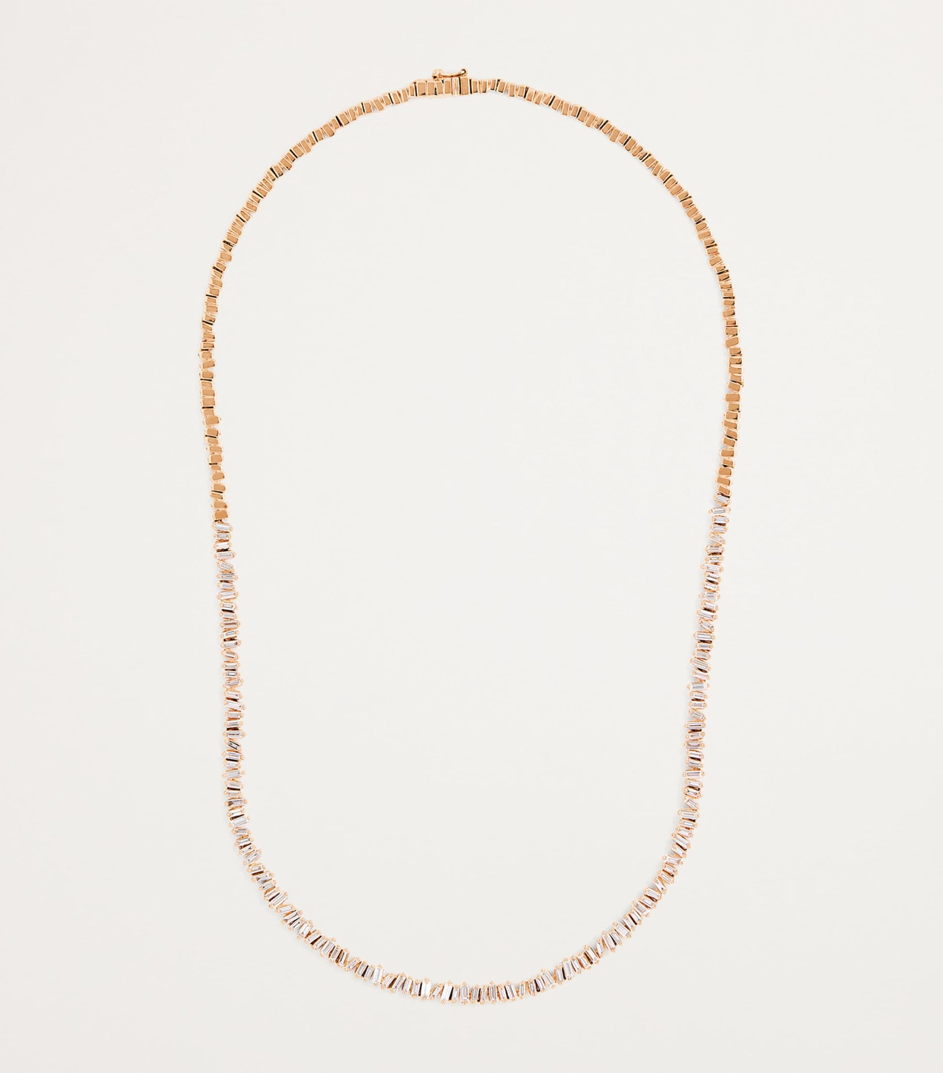 Rose Gold and Diamond Classic Tennis Necklace