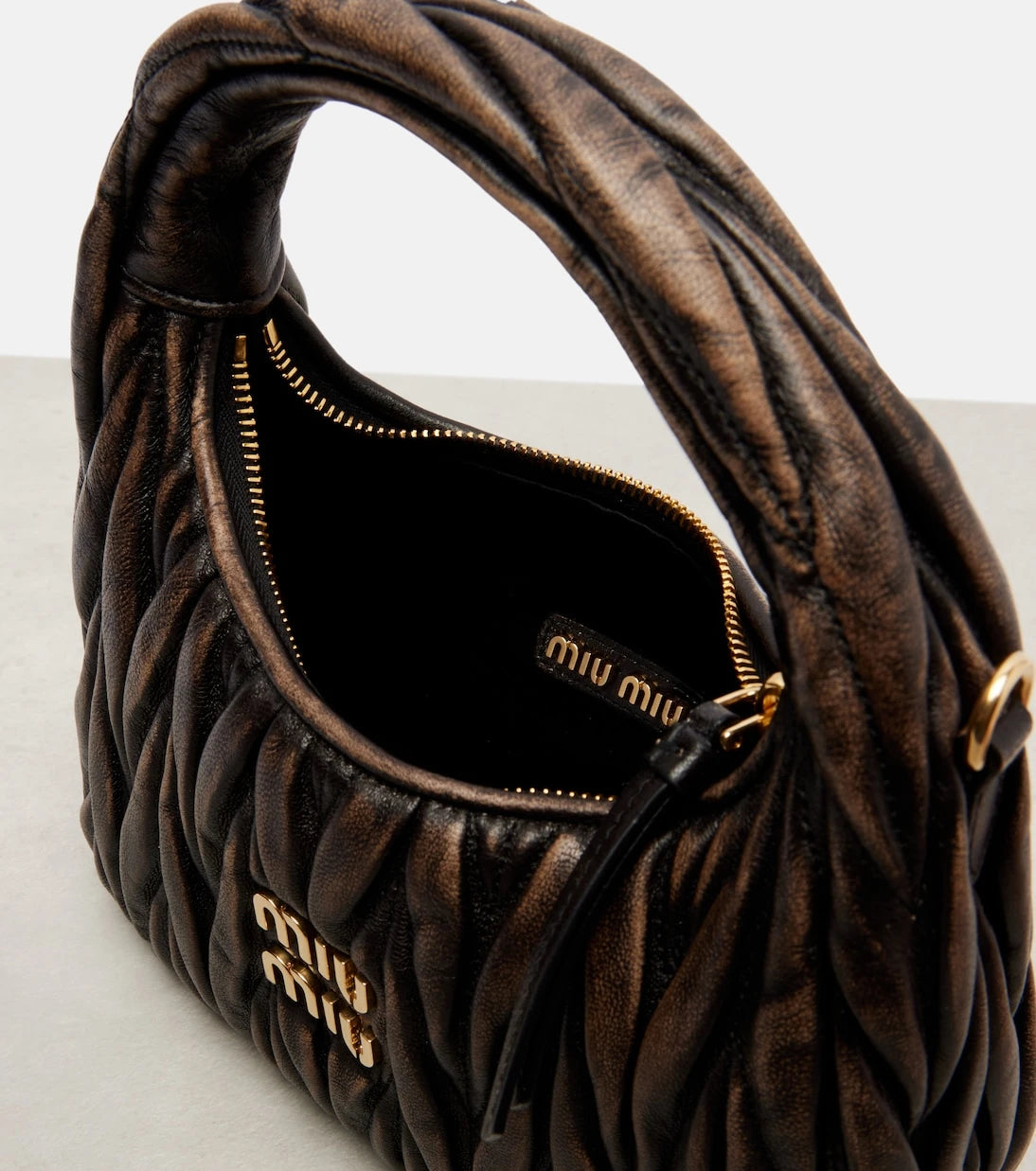 Miu Miu - Wander Small matelassé leather tote bag