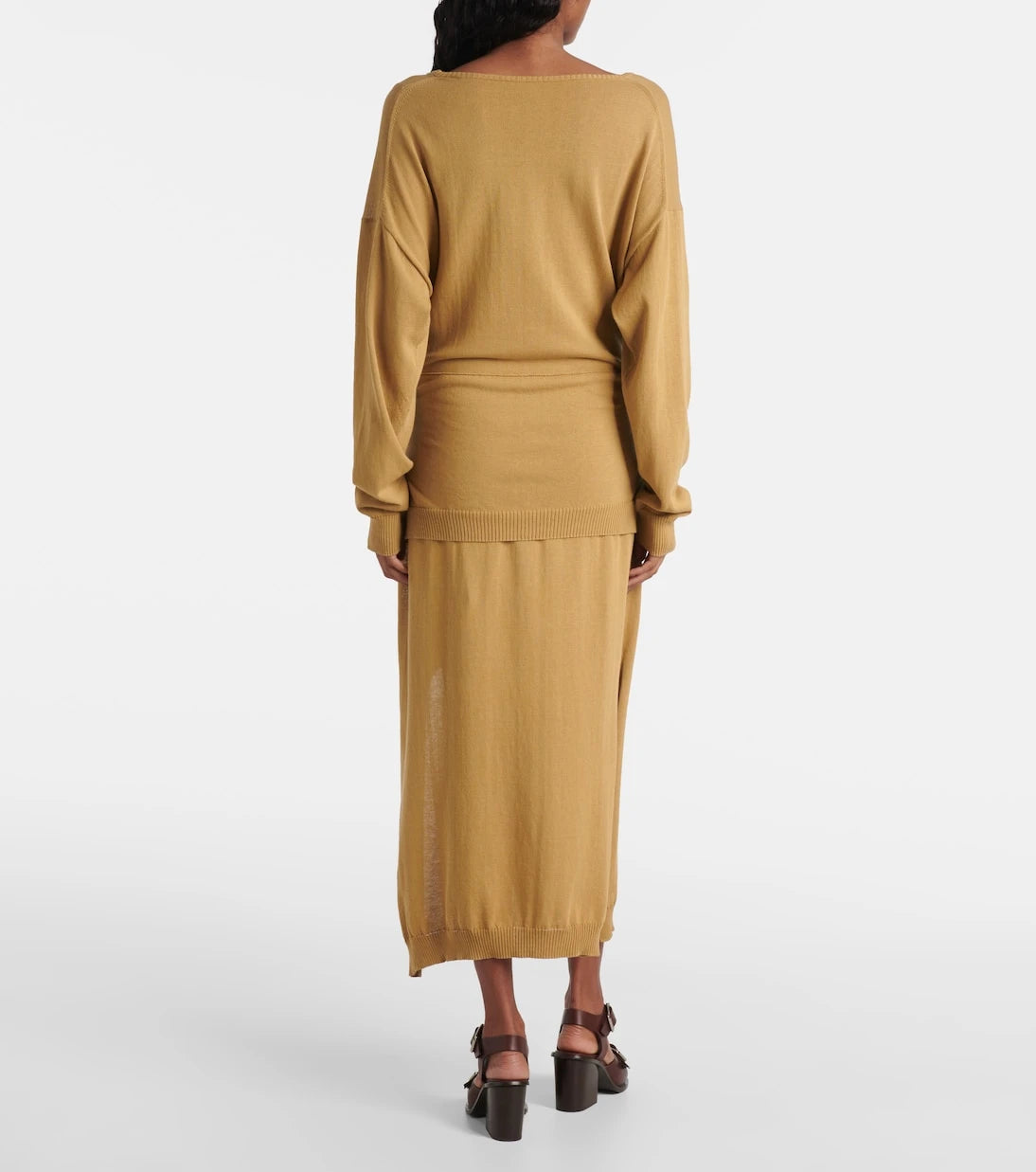 Lemaire - Trompe-l'œil cotton midi dress