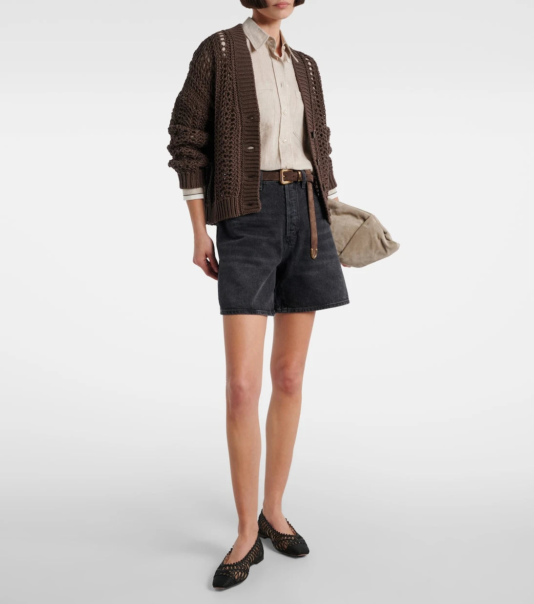 Agolde - Dame high-rise denim shorts