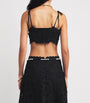 Cotton Rhiannon Embroidered Crop Top BLK/BLACK