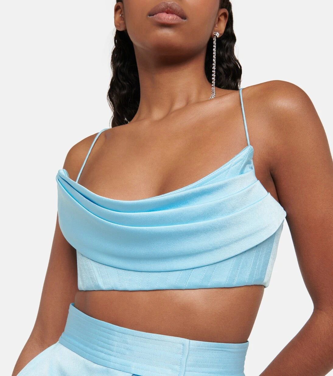 Alex Perry - Carva satin crêpe crop top