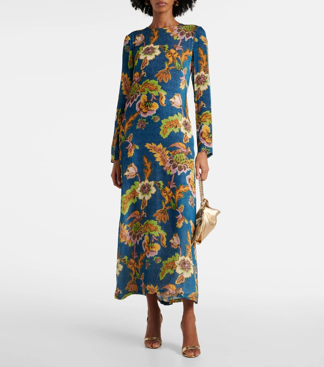 La DoubleJ - Swing printed devorée velvet maxi dress