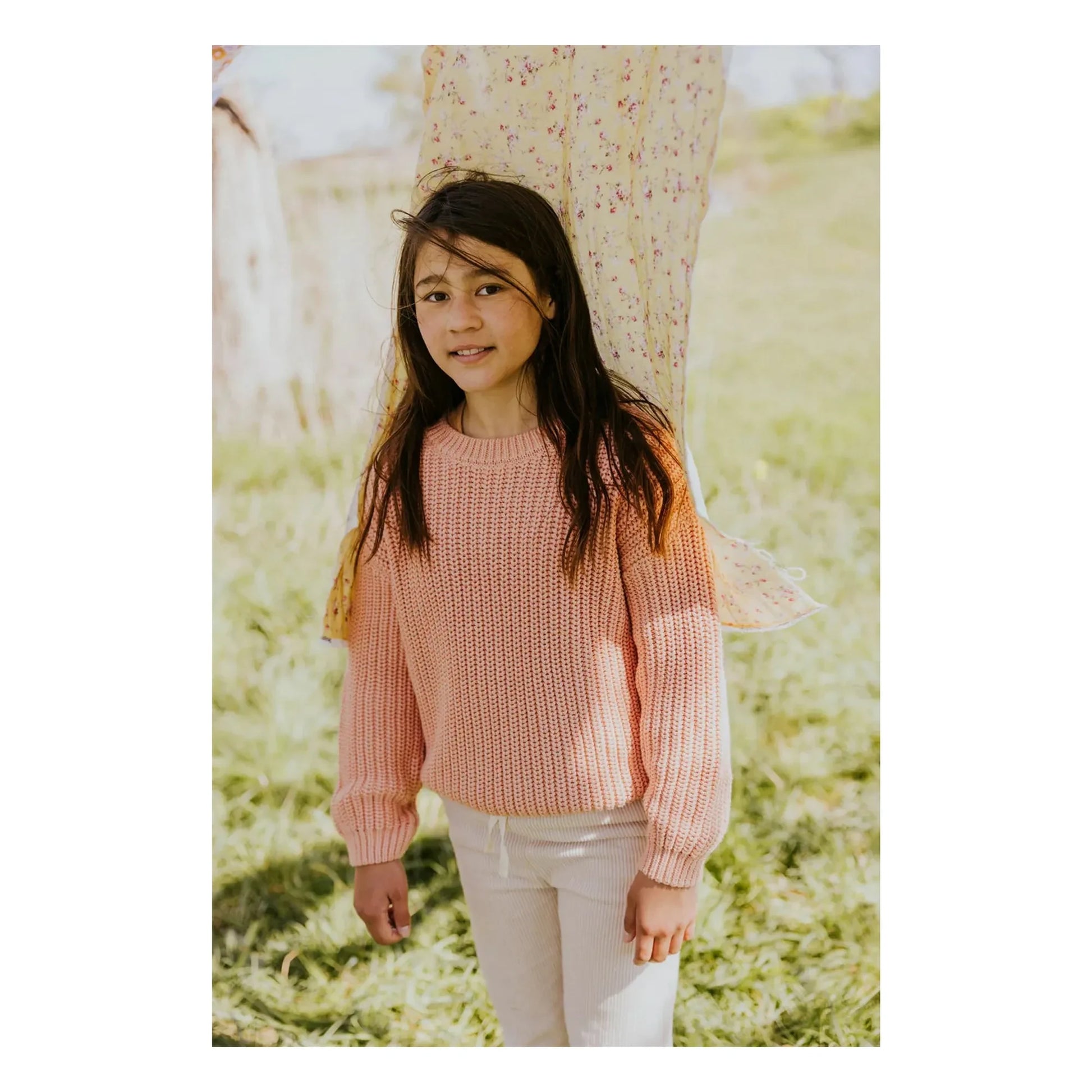 Yuki - Organic Cotton Chunky Sweater | Peach