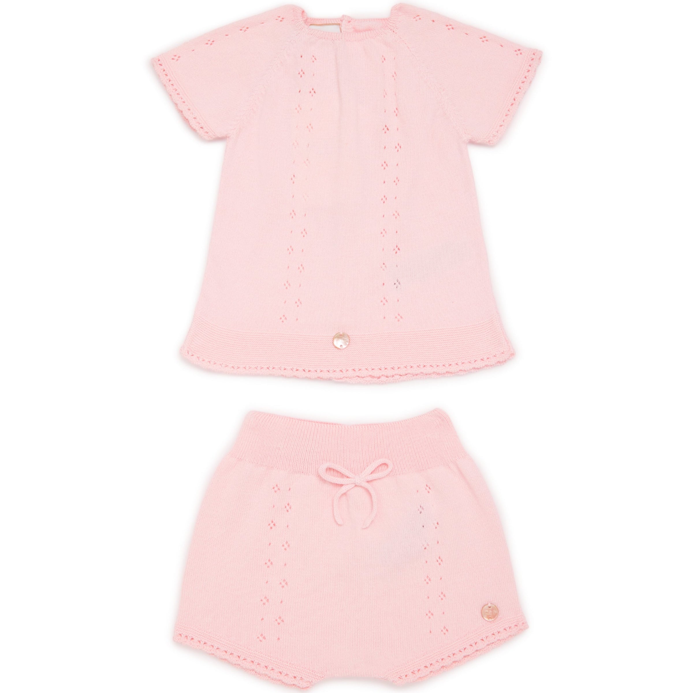 Cotton Knitted Top and Bloomers Set (0-6 Months)