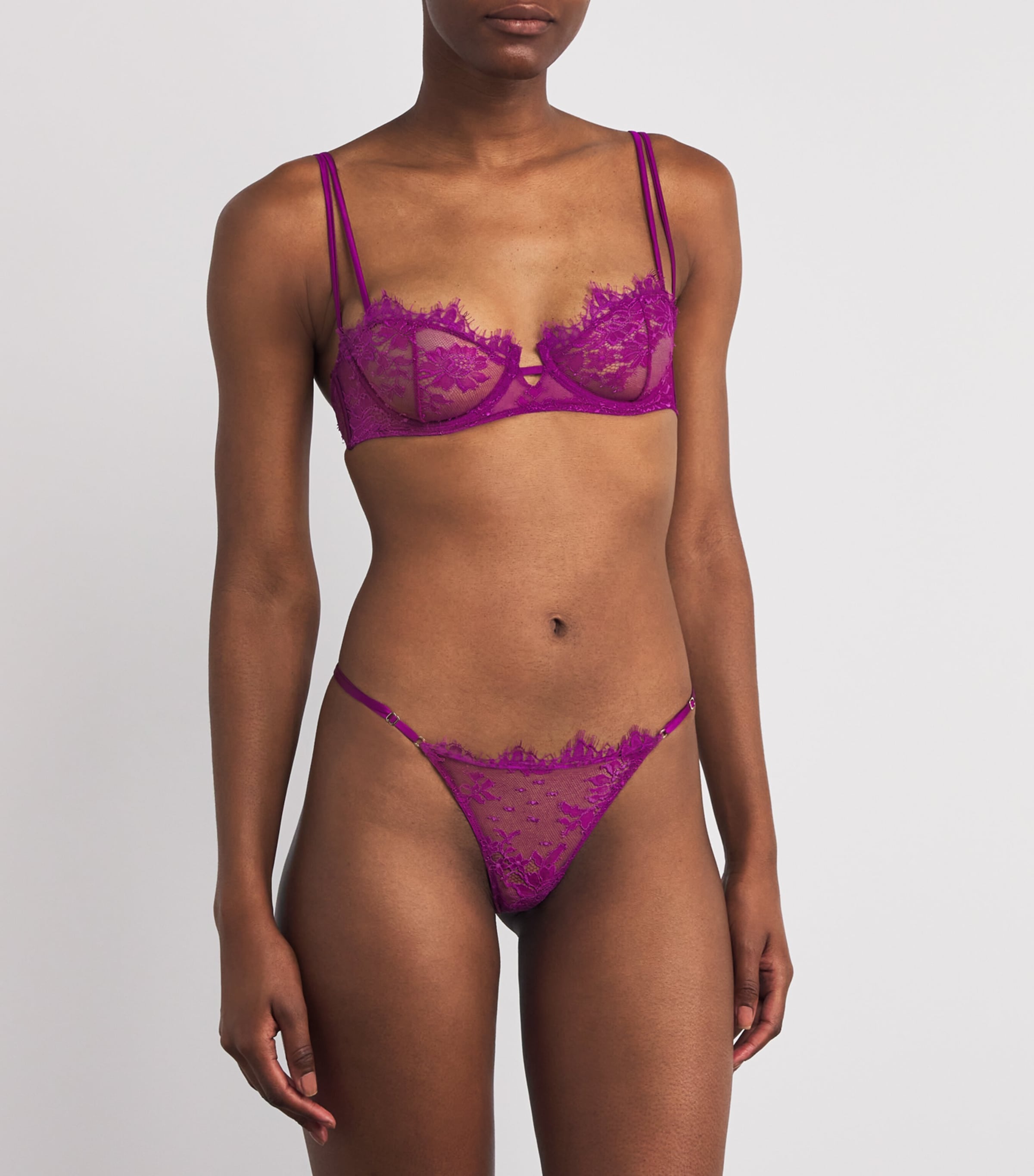 Kiki de Montparnasse Burgundy Lace Jolie Balconette Bra