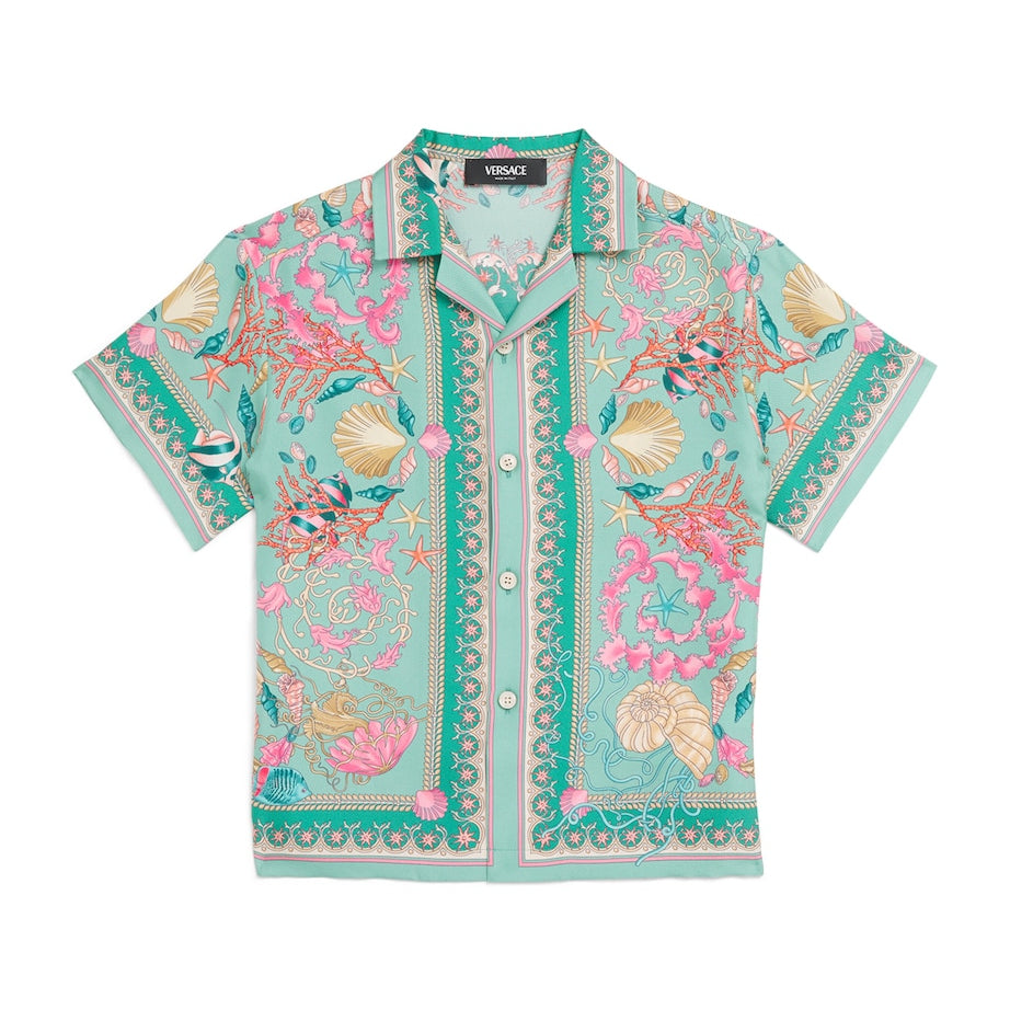 Versace Kids Silk Underwater Barocco Shirt (6-14 Years)