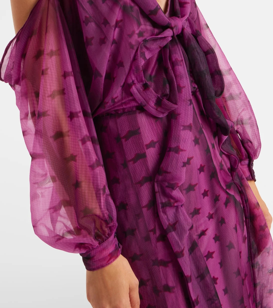 Acne Studios - Cutout printed semi-sheer midi dress