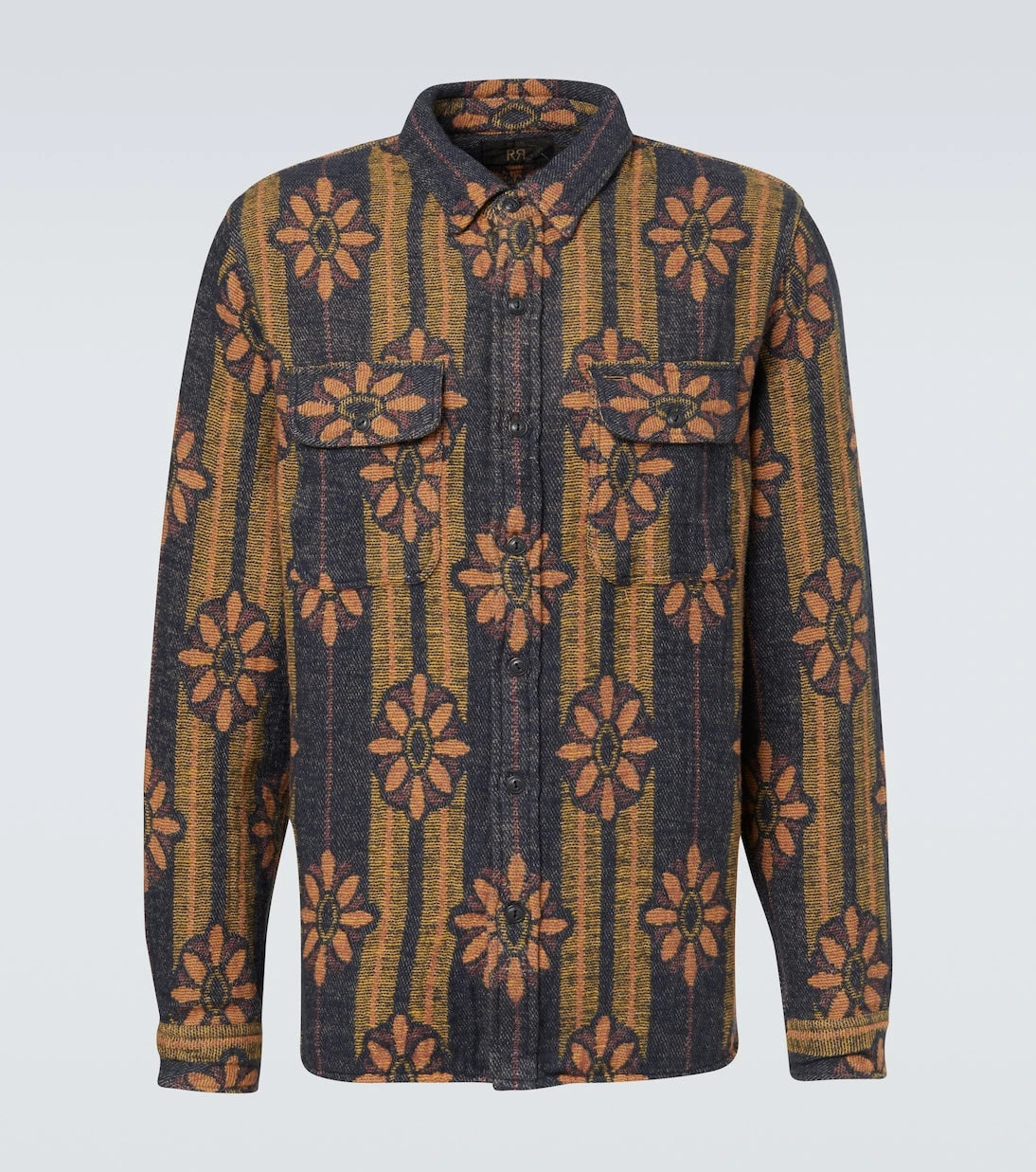 RRL - Floral striped cotton jacquard shirt