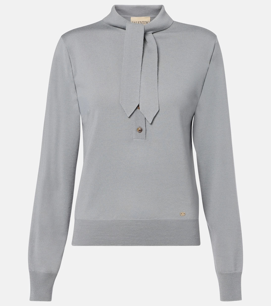 Valentino - Tie-neck virgin wool sweater