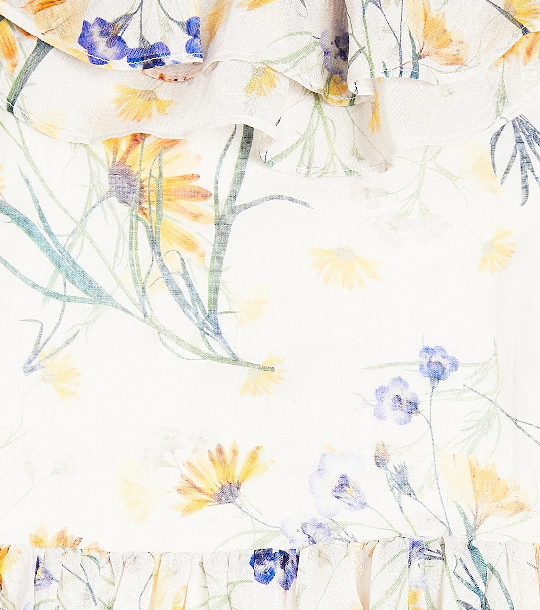 Petite Amalie - Ruffled floral linen dress