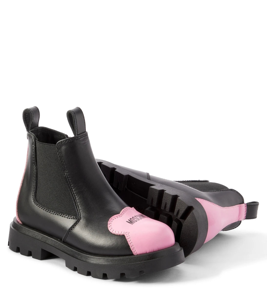 Moschino Kids - أحذية جلدية برقبة