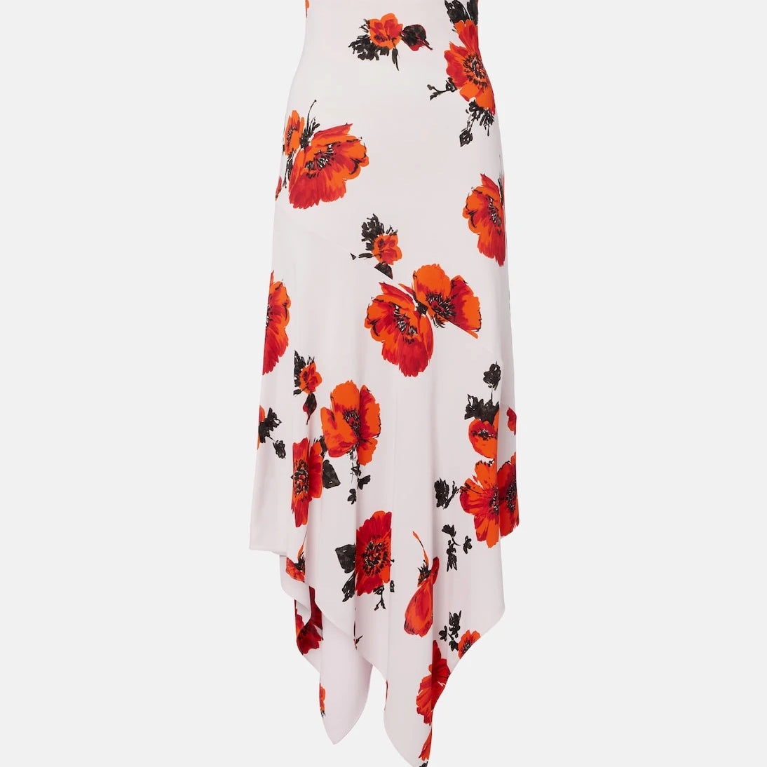 Alaïa - Floral asymmetric jersey midi skirt