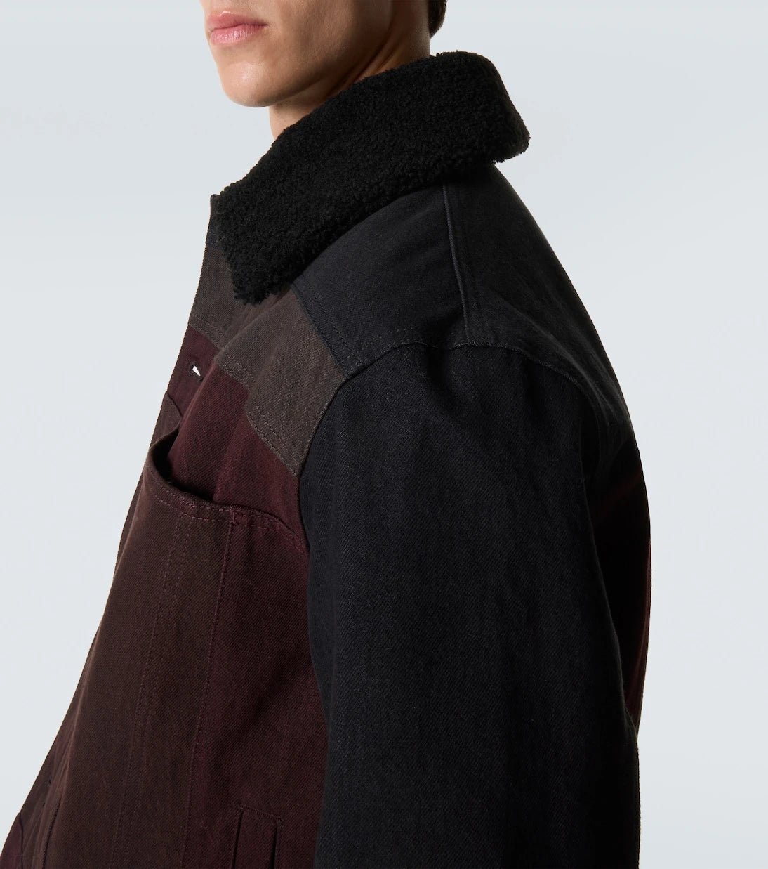 Loewe - Shearling-trimmed denim blouson jacket