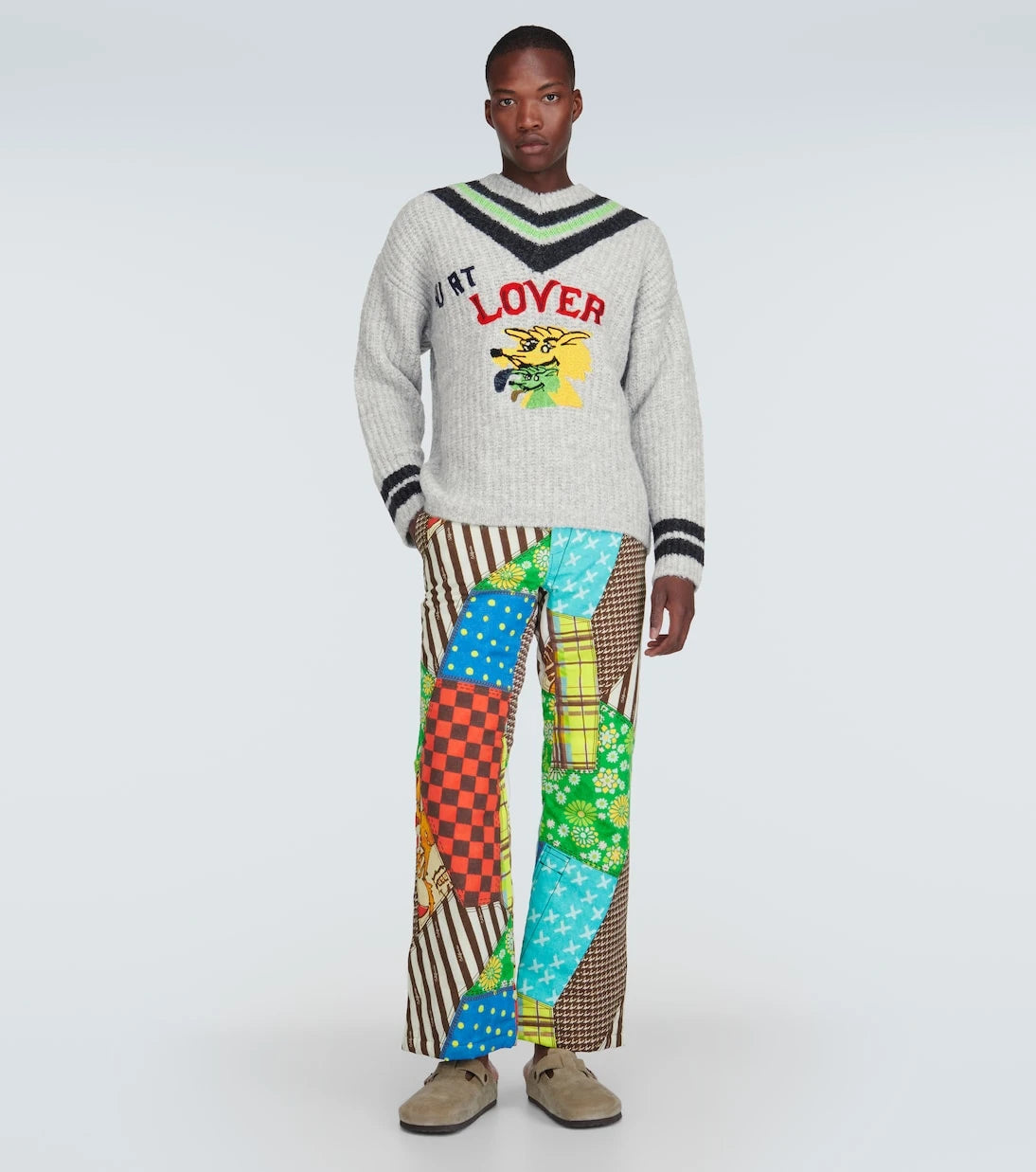 ERL - Printed cotton-blend flared pants