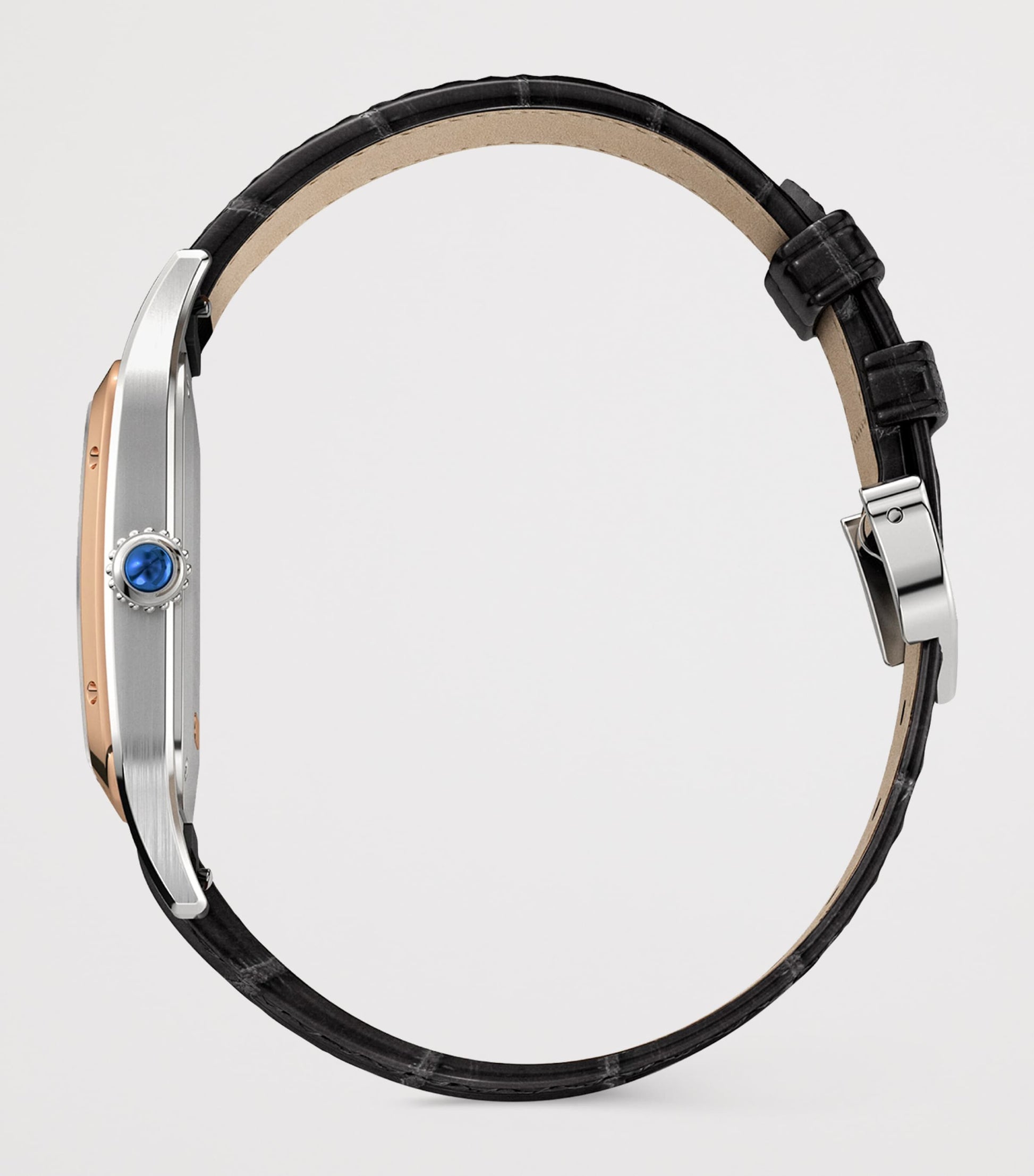 Large Rose Gold and Sapphire Santos-Dumont Watch 31.4mm