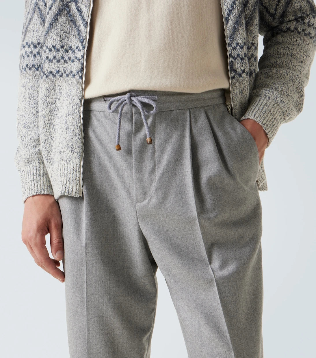 Brunello Cucinelli - Virgin wool flannel straight pants