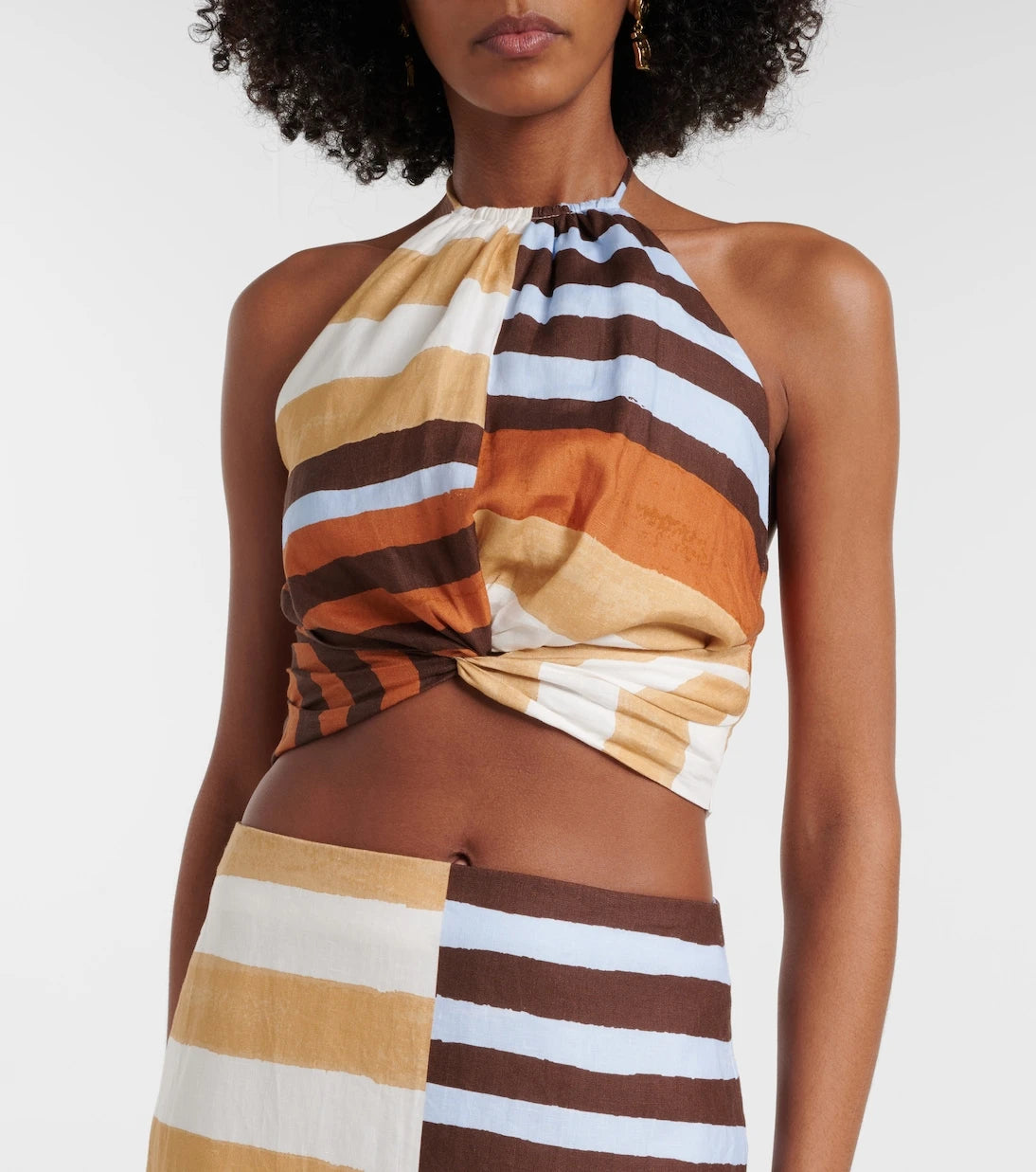 Cala de la Cruz - Lodi striped linen crop top