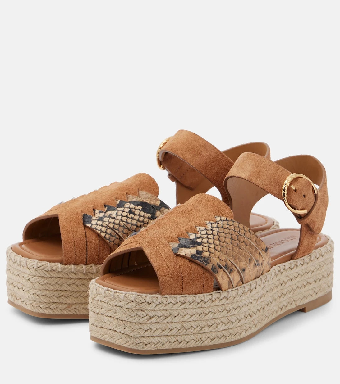 Ulla Johnson - Elsa snake-effect leather espadrilles