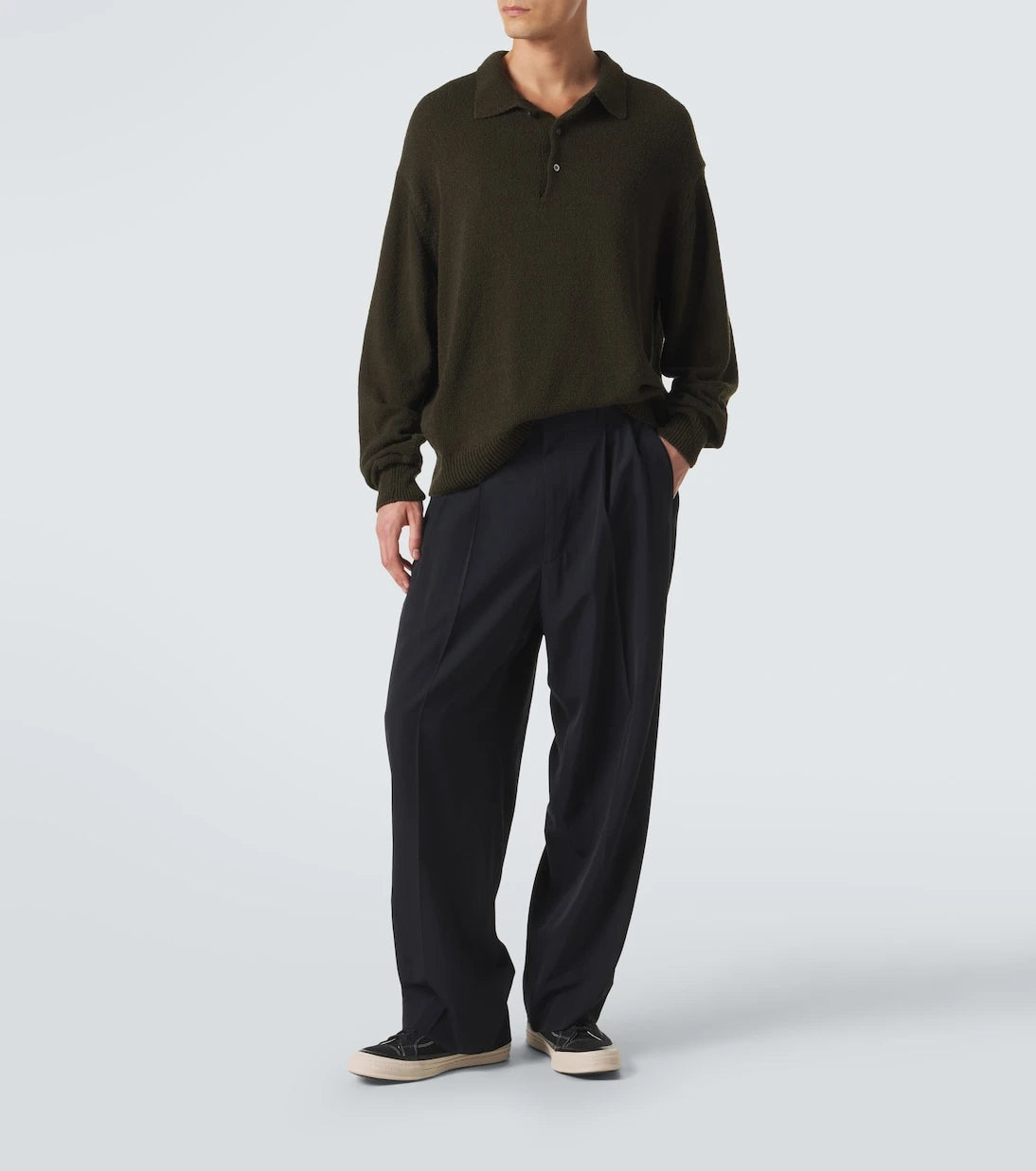 A.Presse - Wool-blend wide-leg pants