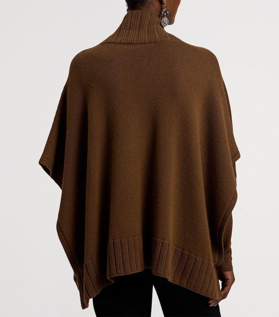 Ralph Lauren Collection Brown Cashmere-Blend Cape Sweater