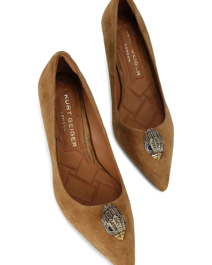 Kurt Geiger London Belgravia Eagle Court Tan Süet Topuklu Ayakkabı