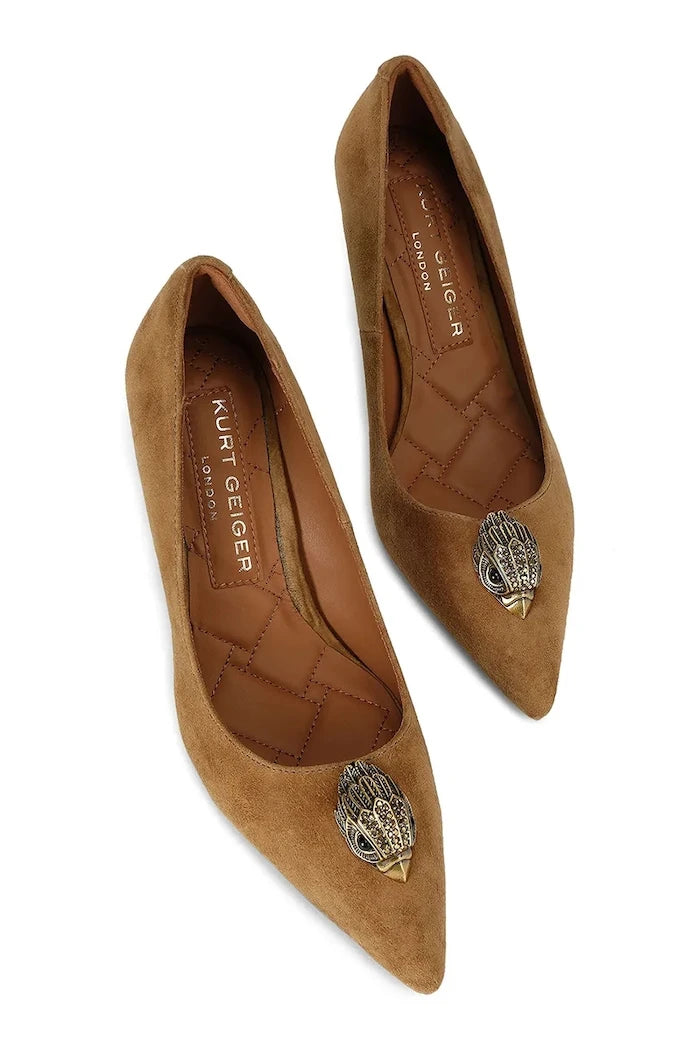 Kurt Geiger London Belgravia Eagle Court Tan Süet Topuklu Ayakkabı