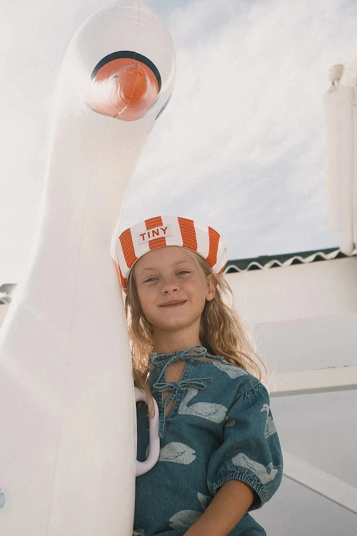 Детска памучна рокля Tinycottons BIG SWANS DRESS