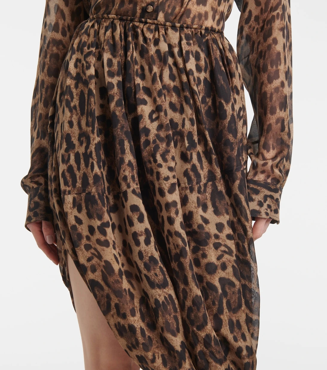 Jacques Wei - Leopard-print chiffon midi skirt