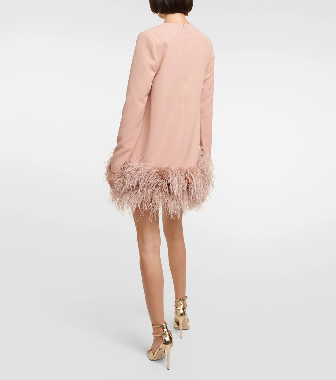 Safiyaa - Aleannah feather-trimmed crêpe minidress