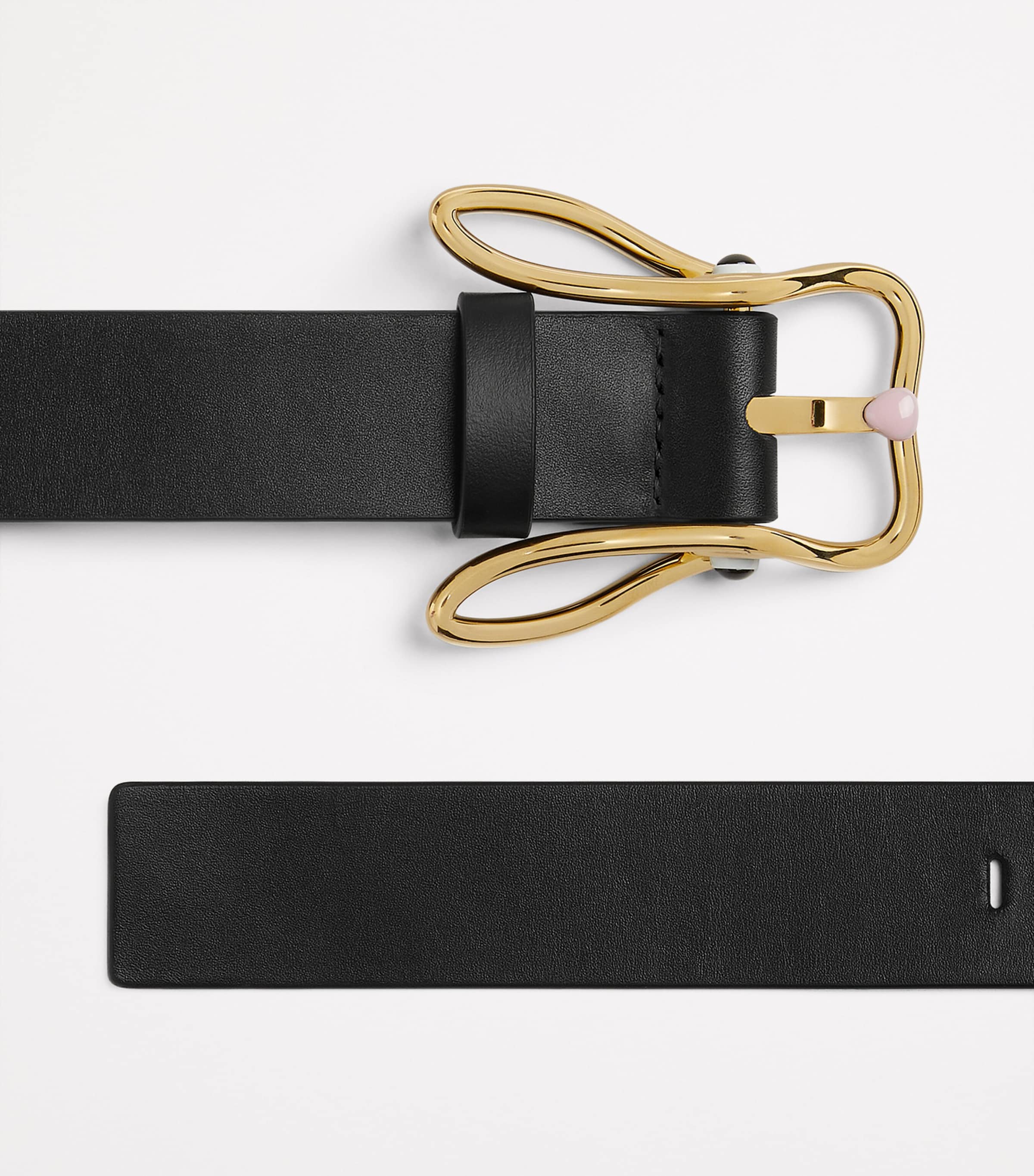 Black Leather Bunny Belt